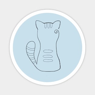 Cat Silhouette with Stripes Magnet
